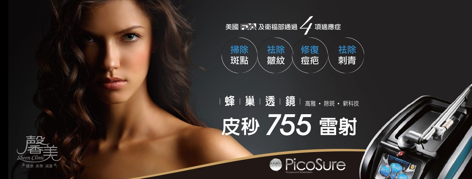 PicoSure皮秒755雷射｜蜂巢透鏡｜掃除斑點 袪除皺紋 修復痘疤 袪除刺青